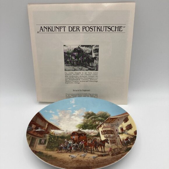 Seltmann Weiden Ankunft der Postkutsche Arrival of the Stagecoach Vintage Plate - Picture 2 of 6